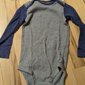Carter's Gray and Blue Long Sleeve Onesie